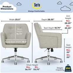 Serta Office Chairs<Style Ashland Fabric Swivel Computer and Desk Chair, (CHR100004)