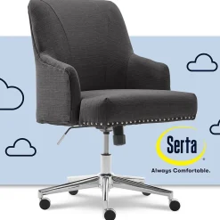 Serta Office Chairs<Style Leighton Fabric Swivel Home Office Chair, Graphite (47925B)
