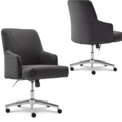 Serta Office Chairs<Style Leighton Fabric Swivel Home Office Chair, Graphite (47925B)
