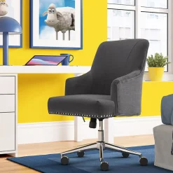 Serta Office Chairs<Style Leighton Fabric Swivel Home Office Chair, Graphite (47925B)