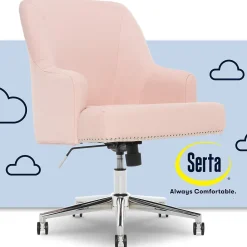 Serta Office Chairs<Style Leighton Fabric Swivel Home Office Chair, Blush Pink (47925C)