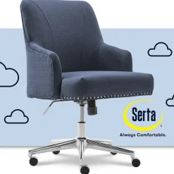 Serta Office Chairs<Style Leighton Fabric Fabric Swivel Computer and Desk Chair, Blue (47925A)