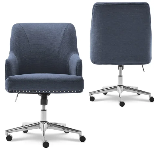 Serta Office Chairs<Style Leighton Fabric Fabric Swivel Computer and Desk Chair, Blue (47925A)