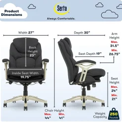 Serta Ergonomic Chairs<Works Ergonomic Fabric Swivel Executive Chair with Back in Motion Technology, (44186E)