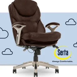 Serta Ergonomic Chairs<Works Ergonomic Faux Leather Swivel Executive Chair with Back in Motion Technology, (44186B)