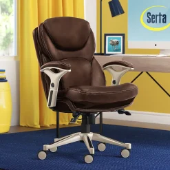 Serta Ergonomic Chairs<Works Ergonomic Faux Leather Swivel Executive Chair with Back in Motion Technology, (44186B)