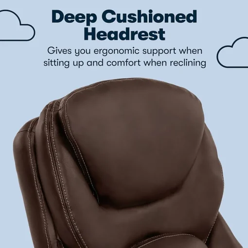 Serta Ergonomic Chairs<Works Ergonomic Faux Leather Swivel Executive Chair with Back in Motion Technology, (44186B)