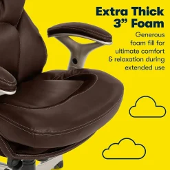 Serta Ergonomic Chairs<Works Ergonomic Faux Leather Swivel Executive Chair with Back in Motion Technology, (44186B)