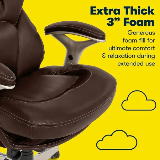 Serta Ergonomic Chairs<Works Ergonomic Faux Leather Swivel Executive Chair with Back in Motion Technology, (44186B)