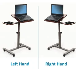 Seville Classics Standing Desks<Airlift 40"H Tilting Sit-Stand Computer Desk Cart with Mouse Pad Table, Walnut (WEB234)