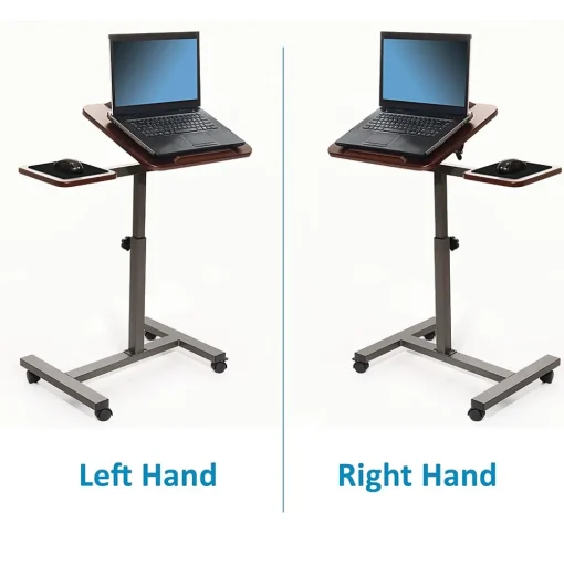 Seville Classics Standing Desks<Airlift 40"H Tilting Sit-Stand Computer Desk Cart with Mouse Pad Table, Walnut (WEB234)