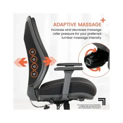 Sharper Image Office Chairs<Revive Shiatsu Ergonomic Mesh Swivel Massage Chair, Black (60097-BLK)