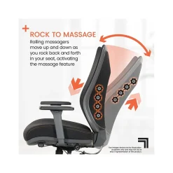 Sharper Image Office Chairs<Revive Shiatsu Ergonomic Mesh Swivel Massage Chair, Black (60097-BLK)
