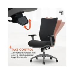 Sharper Image Office Chairs<Revive Shiatsu Ergonomic Mesh Swivel Massage Chair, Black (60097-BLK)