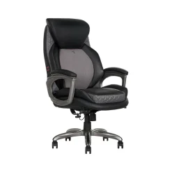 Sharper Image Ergonomic Chairs<S-600 Active Lumbar Ergonomic Bonded Leather Swivel Executive Massage Chair, (60098-BLK)