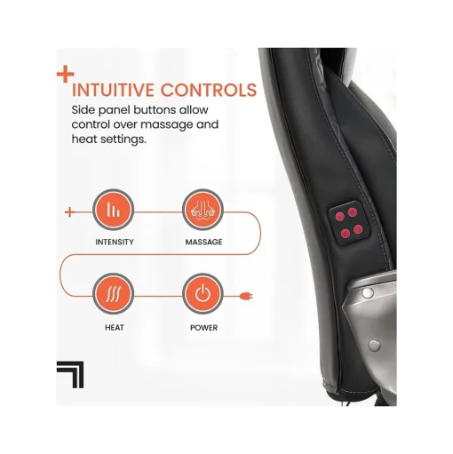 Sharper Image Ergonomic Chairs<S-600 Active Lumbar Ergonomic Bonded Leather Swivel Executive Massage Chair, (60098-BLK)