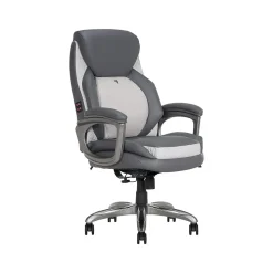 Sharper Image Ergonomic Chairs<S-600 Active Lumbar Ergonomic Bonded Leather Swivel Executive Massage Chair, (60098-GRY)