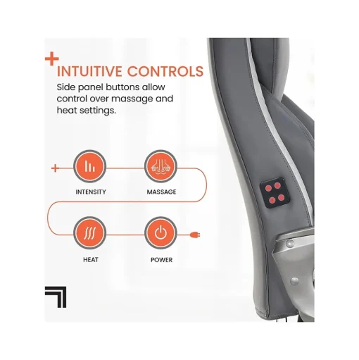 Sharper Image Ergonomic Chairs<S-600 Active Lumbar Ergonomic Bonded Leather Swivel Executive Massage Chair, (60098-GRY)