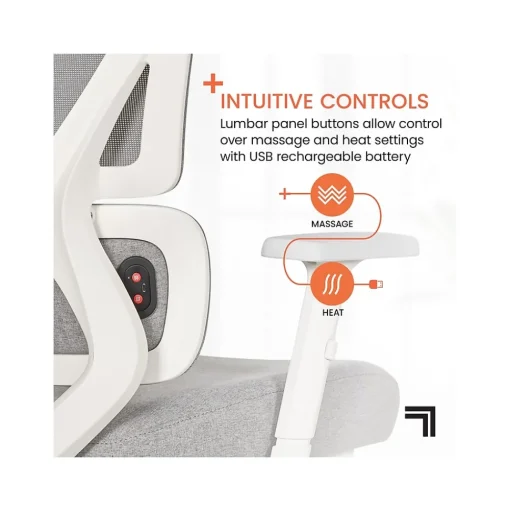 Sharper Image Office Chairs<S-850 Ergonomic Mesh Swivel Computer and Desk Chair, Light Gray/White (60106-LGRYWHT)