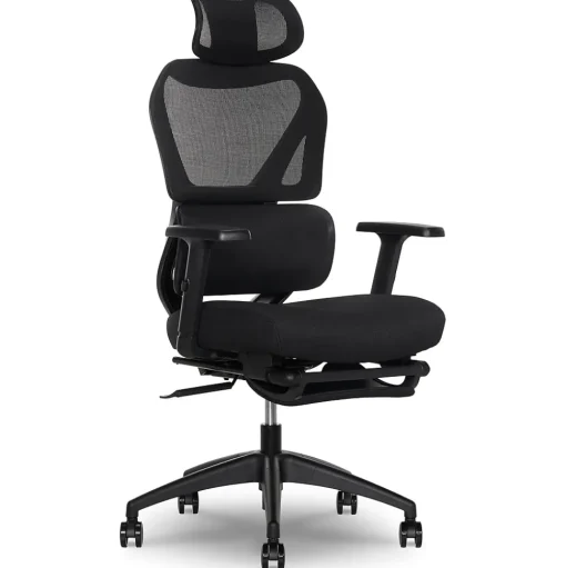 Sharper Image Office Chairs<S850 Ergonomic Mesh Swivel Massage with Heat Executive Task Chair with Footrest, Black (60106-BLK)
