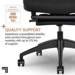 Sharper Image Office Chairs<S850 Ergonomic Mesh Swivel Massage with Heat Executive Task Chair with Footrest, Black (60106-BLK)