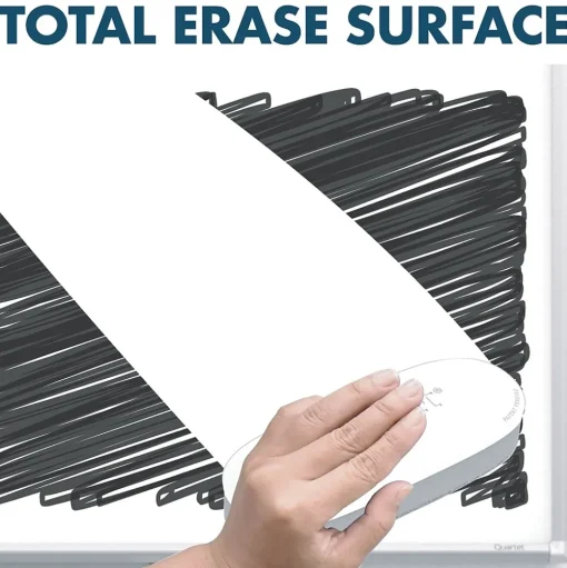 Quartet Dry Erase<Silhouette™ Total Erase® Dry-Erase Whiteboard, Silver Aluminum Frame, 39"x22' (C3922)