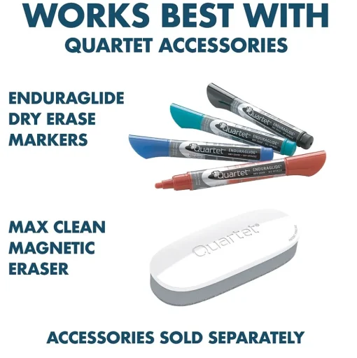 Quartet Dry Erase<Silhouette™ Total Erase® Dry-Erase Whiteboard, Silver Aluminum Frame, 39"x22' (C3922)