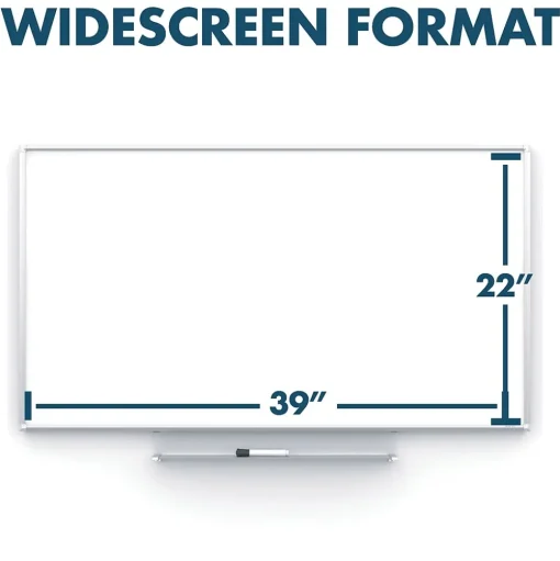 Quartet Dry Erase<Silhouette™ Total Erase® Dry-Erase Whiteboard, Silver Aluminum Frame, 39"x22' (C3922)