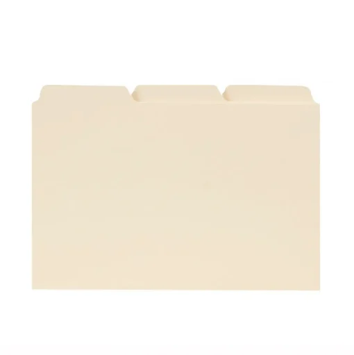 Smead Index Cards<® Recycled Self-Tab Card Guides, Blank, 4" x 6", Manila, 100/Box (623)