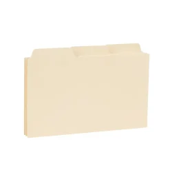 Smead Index Cards<® Recycled Self-Tab Card Guides, Blank, 3" x 5",Manila, 100/Box (55030)