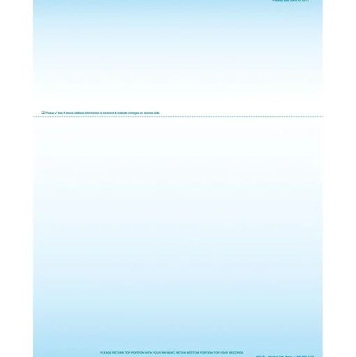 Medical Arts Press Business Forms<Solid Color Laser Statements, Style A, with Credit Card Information, Blue