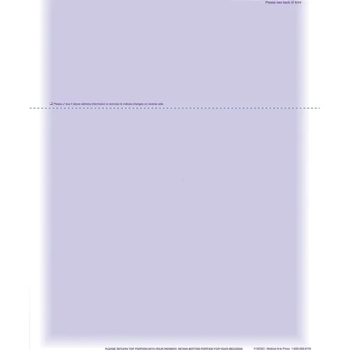 Medical Arts Press Business Forms<Solid Color Laser Statements, Style C, with Credit Card Information, Purple