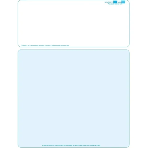 Medical Arts Press Business Forms<Solid Color Laser Statements, Style B, with Credit Card Information, Teal