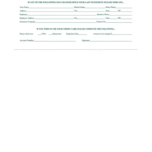 Medical Arts Press Business Forms<Solid Color Laser Statements, Style B, with Credit Card Information, Teal