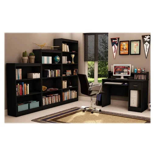 South Shore Bookcases<Axess 4-Shelf Bookcase, Pure Black (7270767)