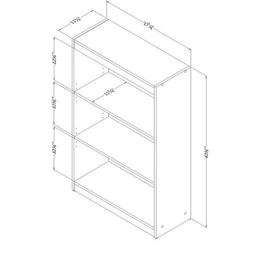 South Shore Bookcases<Axess 3-Shelf Bookcase, Pure White (7250766C)