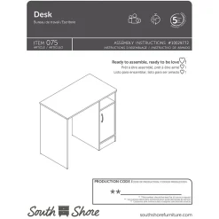 South Shore Computer Desks<Axess 34"W Small Desk, (7250075)