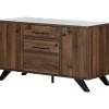 South Shore Storage Cabinets<Helsy 26.75" 2-Drawer Storage Credenza with 4 Shelves, Natural Walnut (13310)