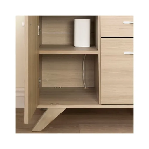 South Shore Storage Cabinets<Helsy 26.75" 2-Drawer Storage Credenza with 4 Shelves, Soft Elm (13301)