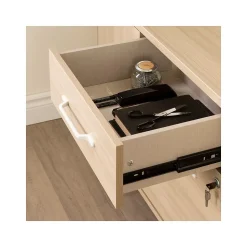 South Shore Storage Cabinets<Helsy 26.75" 2-Drawer Storage Credenza with 4 Shelves, Soft Elm (13301)