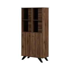 South Shore Bookcases<Helsy 65.25" 6-Shelf Bookcase with Adjustable Shelf, Natural Walnut Laminated Particleboard (13868)