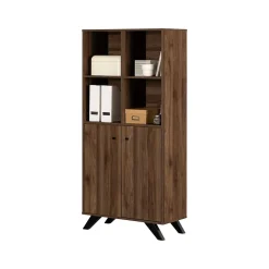 South Shore Bookcases<Helsy 65.25" 6-Shelf Bookcase with Adjustable Shelf, Natural Walnut Laminated Particleboard (13868)