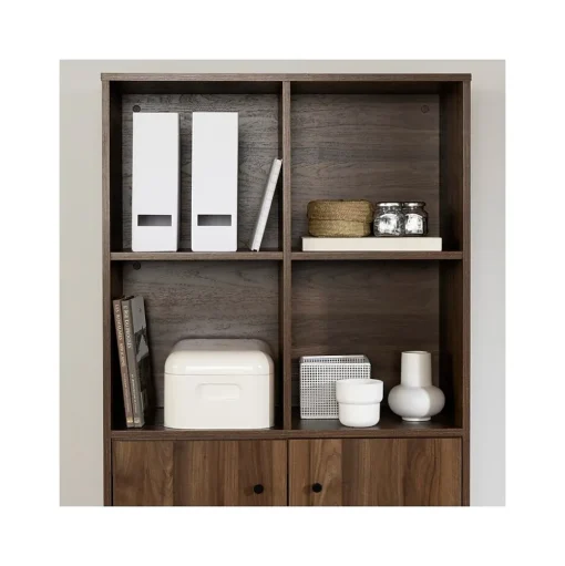 South Shore Bookcases<Helsy 65.25" 6-Shelf Bookcase with Adjustable Shelf, Natural Walnut Laminated Particleboard (13868)
