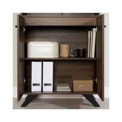 South Shore Bookcases<Helsy 65.25" 6-Shelf Bookcase with Adjustable Shelf, Natural Walnut Laminated Particleboard (13868)