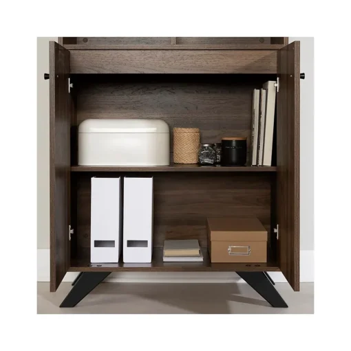 South Shore Bookcases<Helsy 65.25" 6-Shelf Bookcase with Adjustable Shelf, Natural Walnut Laminated Particleboard (13868)