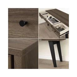 South Shore Computer Desks<Helsy 60"W Computer Desk, Natural Walnut (13306)