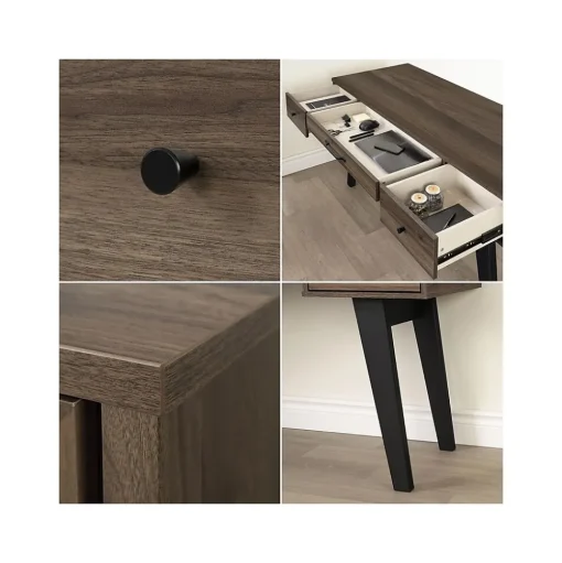 South Shore Computer Desks<Helsy 60"W Computer Desk, Natural Walnut (13306)