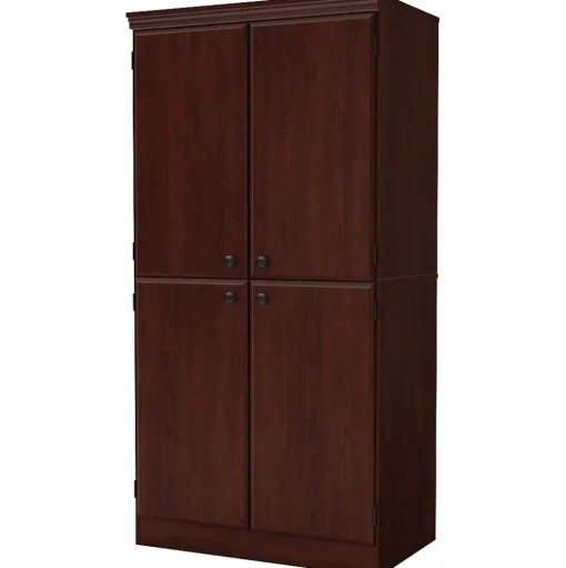 South Shore Storage Cabinets<Morgan 62.5" Particle Board Storage Cabinet with 3 Shelves, Royal Cherry (7246971)