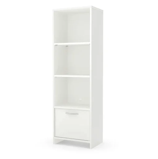 South Shore Bookcases<Step One Narrow 3-Shelf Bookcase with Door, (10249)