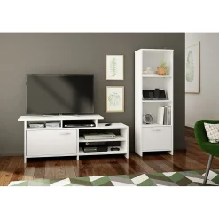 South Shore Bookcases<Step One Narrow 3-Shelf Bookcase with Door, (10249)